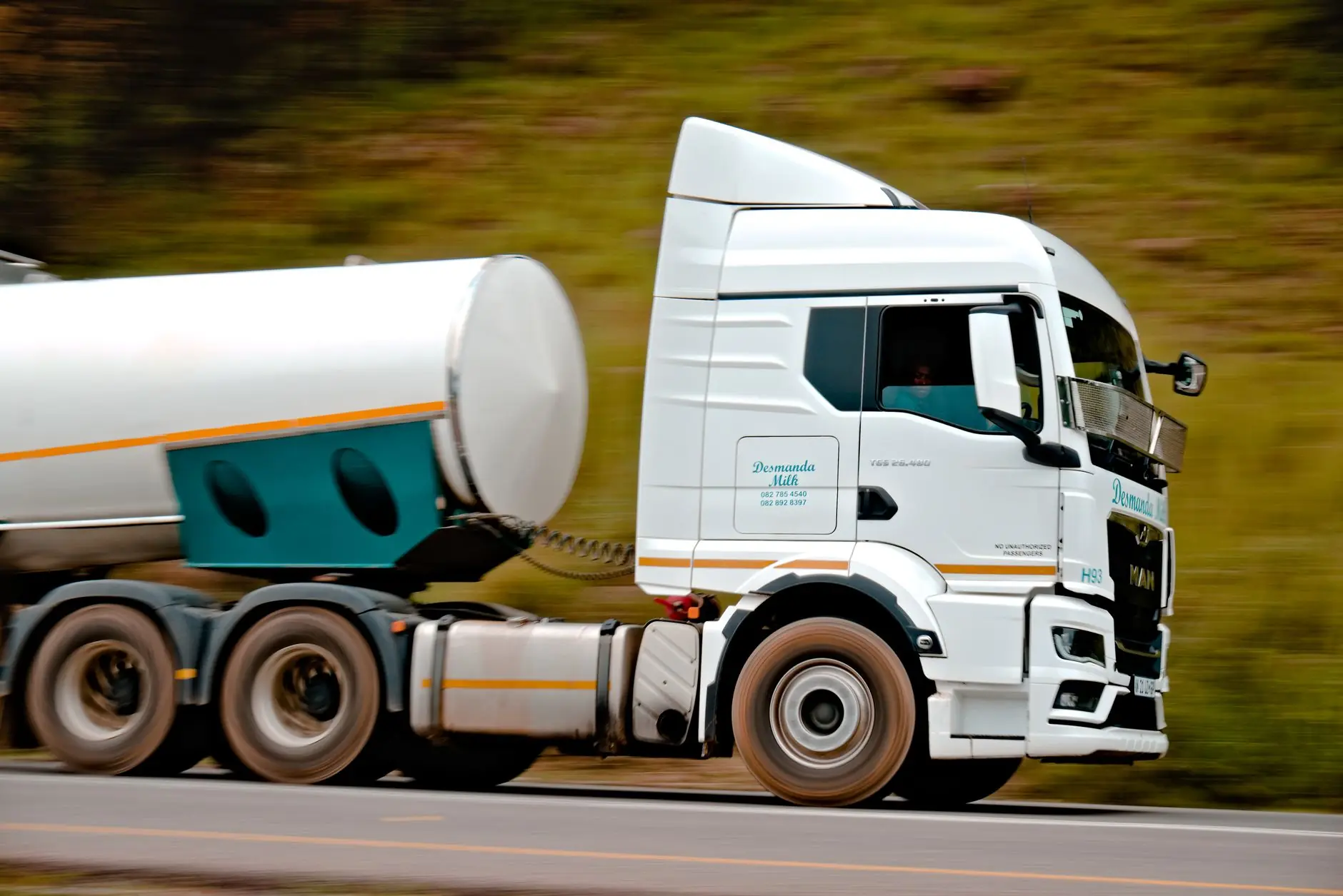 Tanker truck travelling on a highway